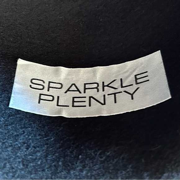 Vintage Sparkle Plenty Black Felt Hat with Purple Floral Accent, Romcom 90s Vibe - Picture 16 of 16